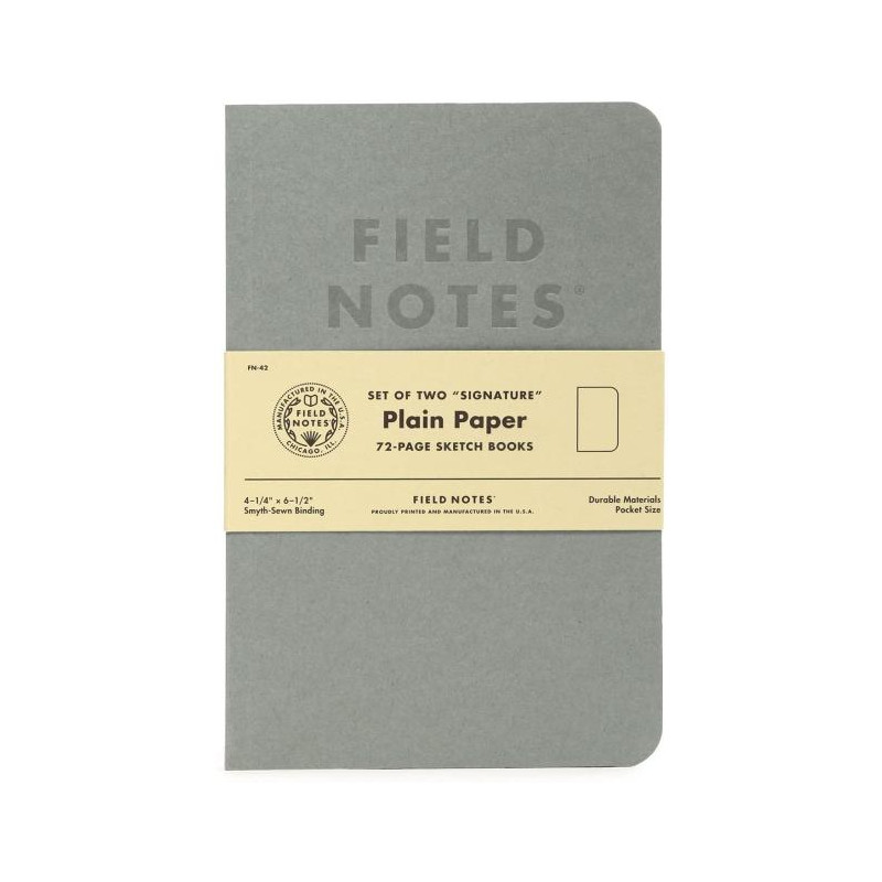 Field Notes Signature Plain 2-pack (Sketchbook)